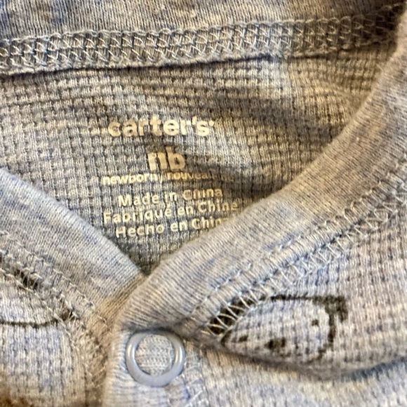 Child of Mine Boys Button Up Footed Pajamas New Born 2 piece - Picture 6 of 11